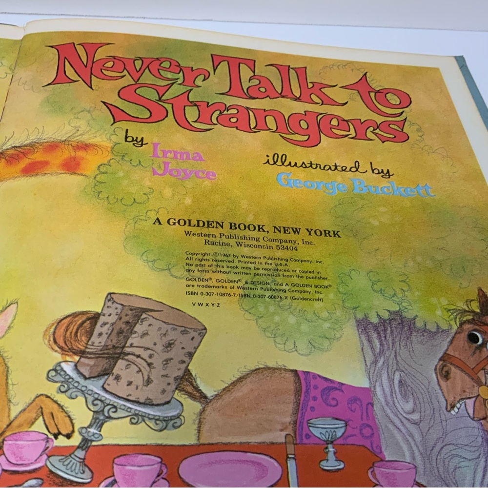 Never Talk to Strangers Vintage Hardcover Children’s Big Golden Book Irma Joyce - Picture 5 of 15